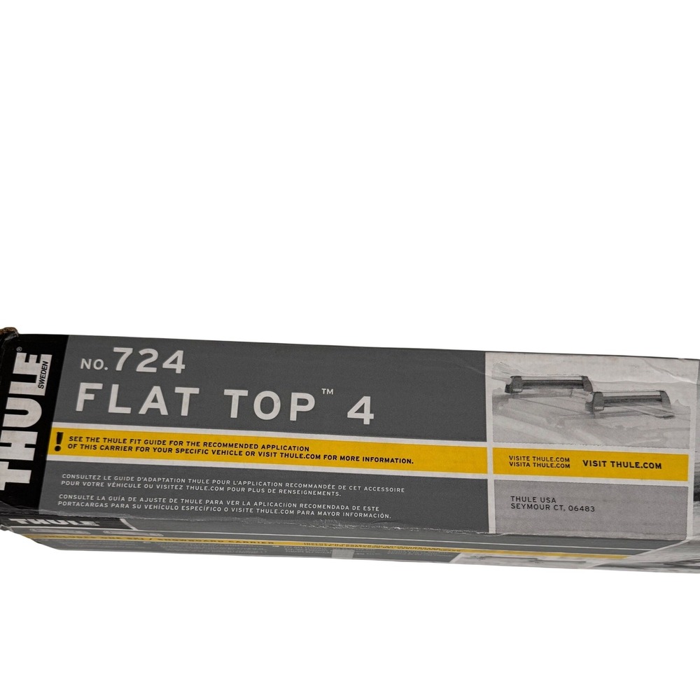 Thule 724 Flat Top 4 Ski Snowboard Roof Rack Carrier 4 Pair Skis 2 Snowboards